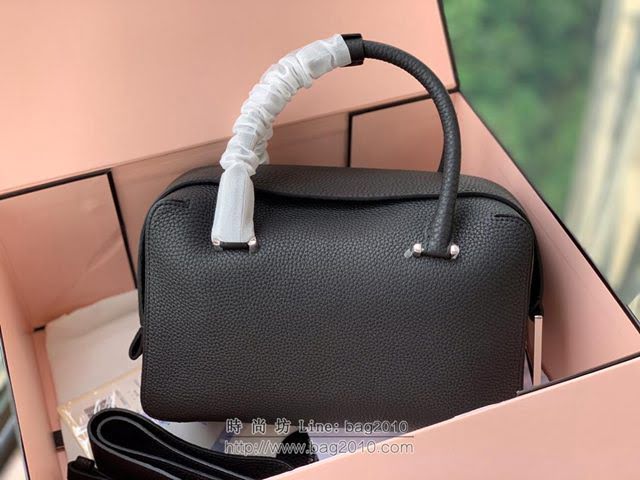 DELVAUX女包 標誌性包款 旋轉拎著提把D扣環 德爾沃女手提包 CL0028 黑銀 Delvaux信封袋  fcs1263